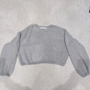 Altar'd State Gray Chenille Crew Neck Sweater